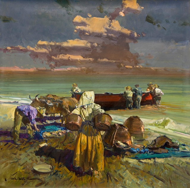 "Ponifuntia - Playa de Valencia"     Oil on Canvas     39 1/8 x 39 1/8 inches